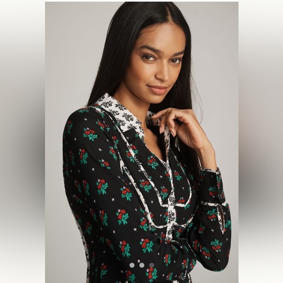 🌟LAST ONE🌟 Anthropologie NWT Long-Sleeve Midi Shirt Dress size S. - Picture 4 of 13